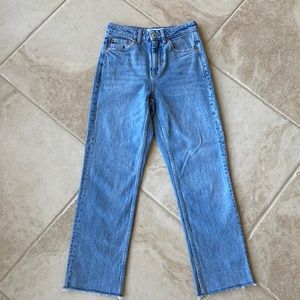 Topshop Straight Raw Hem Jeans